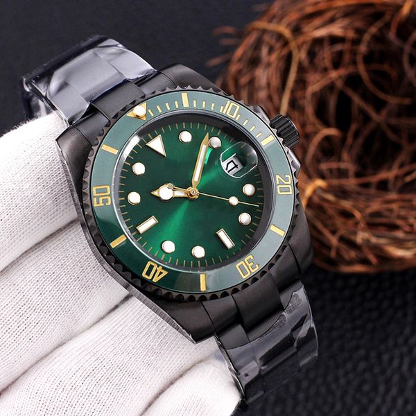 

luxury mens watches 40mm automatic mechanical watch stainless steel blue black ceramic sapphire wristwatches super luminous montre de luxe 2, Slivery;brown