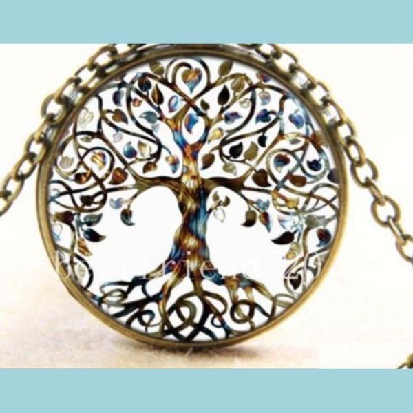 

pendant necklaces pretty tree of life charms necklaces chain necklace for women beautifly jewelry gift glass statement drop delivery dhpov, Silver