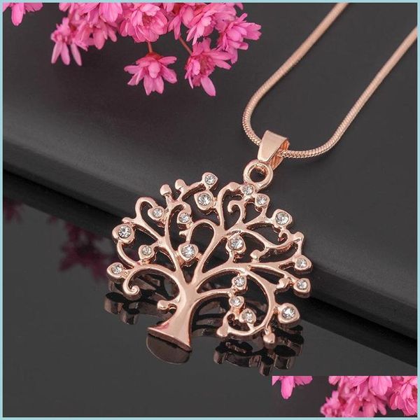 

pendant necklaces hip hop jewelry men elegant pretty gold color statement necklaces long chain necklace tree of life pendant drop de dhg2j, Silver