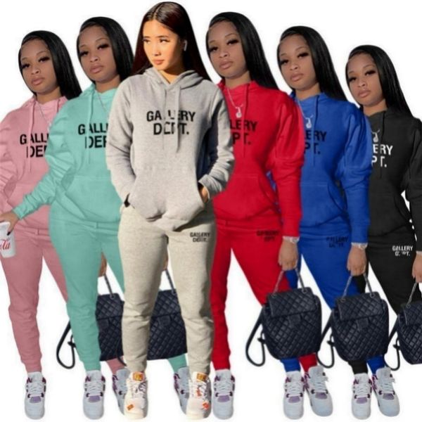 

2022 designer brand jogging suits women tracksuits letter print two piece set long sleeve sweatsuits hoodies pants outfit fall winter femme, Gray