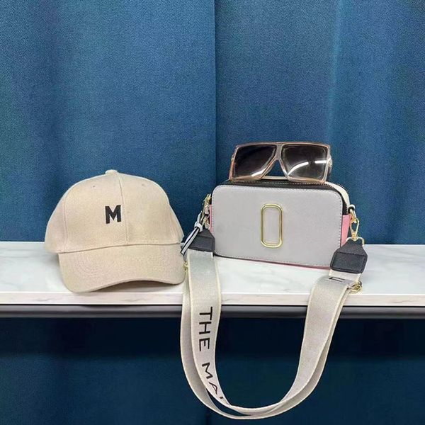 

luxury designer crossbody shoulder bag multicolor double zipper wide strap women handbag lady wallet simple versatile metal letter camera ba