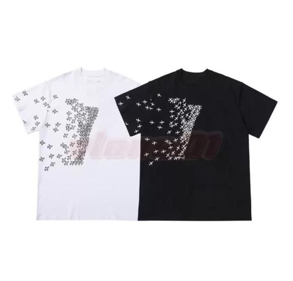 

men's t-shirts high fashion mens plane pattern t shirts designer short sleeve hip hop tees casual loose womens t shirt, White;black