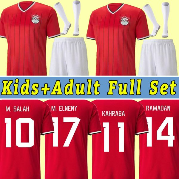 

2022 2023 egypt soccer jerseys kahraba mens 22 23 national team home red away white m.salah ramadan kahraba elneny trezeguet football shirt, Black;yellow