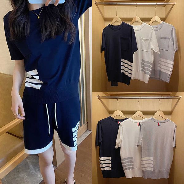 

mens womens summer t shirt thoms brownns designers shirts new fashion brand b casual short sleeve -shirt classic loose sweater women, White;black