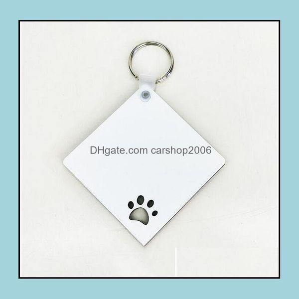 

keychains lanyards wooden sublimation blank keychain pendant double sided heat transfer pet keychains bag decoration wholesale dro dhfjo, Silver
