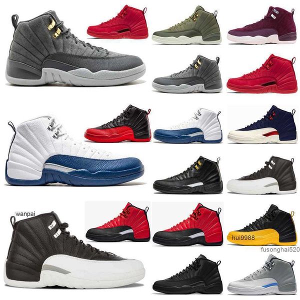 

jumpman basketball shoes 12 12s mens bulls dark grey fiba game royal indigo international flight michigan reptile reverse taxi twist jordas, Black
