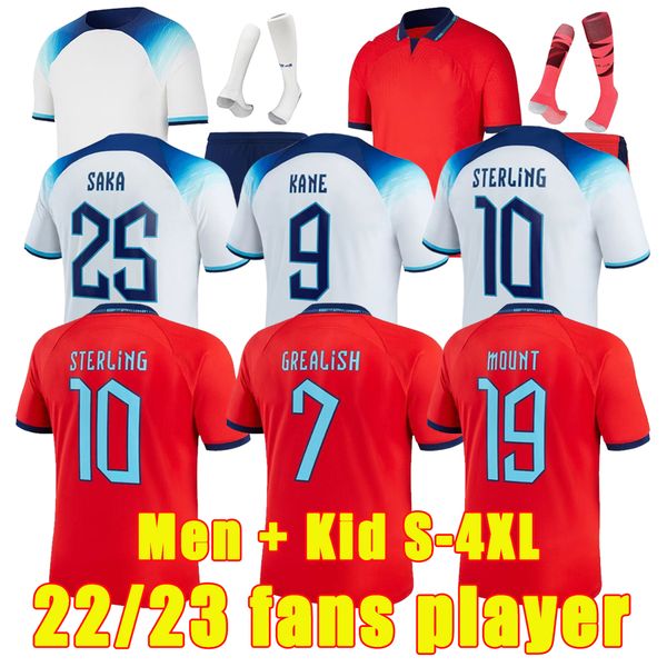 

angleterre kane saka soccer jerseys t shirt bellingham foden sterling rashford mount englands 22 23england national football shirts men kids, White;black