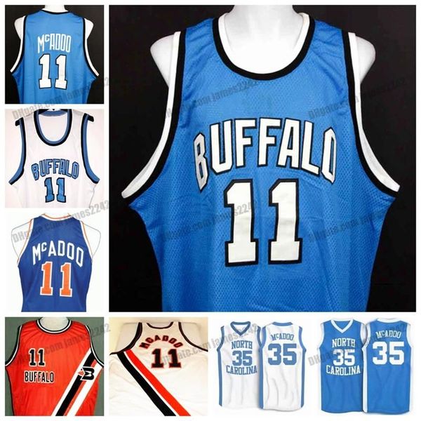 

basketball custom bob #11 mcadoo college basketball jersey men's stitched white red blue any name number size s-4xl vest jerseys, Black;red