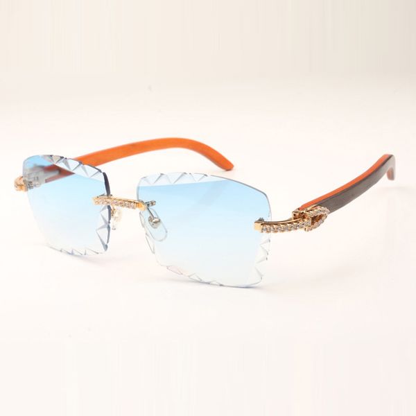 

medium diamond cool sunglasses 3524029 with natural orange wooden legs and 58 mm cut lens, White;black