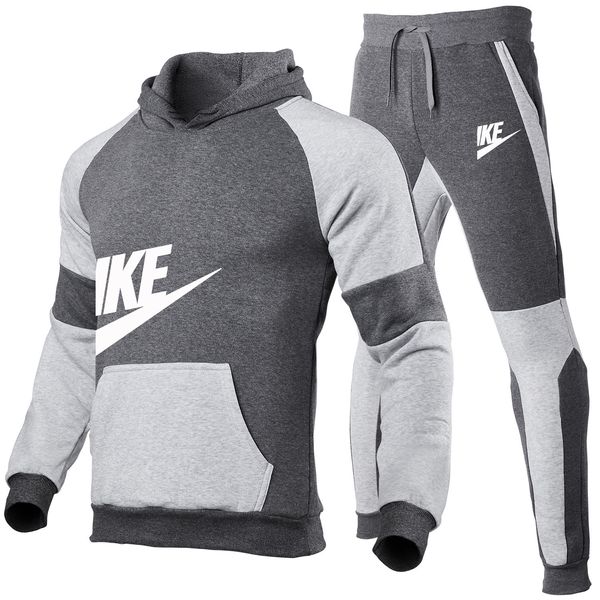 

designer tracksuit casual sportsuit men hoodies sweatshirts sportswear coat pant men set sweatshirt joggers hooded, Gray