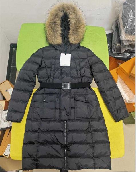 

designer luxury down jacket fur ruff classic women fashion and multi function essential hoodies womens jackets winter warm clothing hoody 5a, Black
