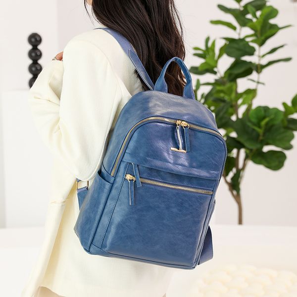 

women men backpack style genuine leather fashion casual bags small girl schoolbag business lapbackpack charging bagpack rucksack sport&outdo