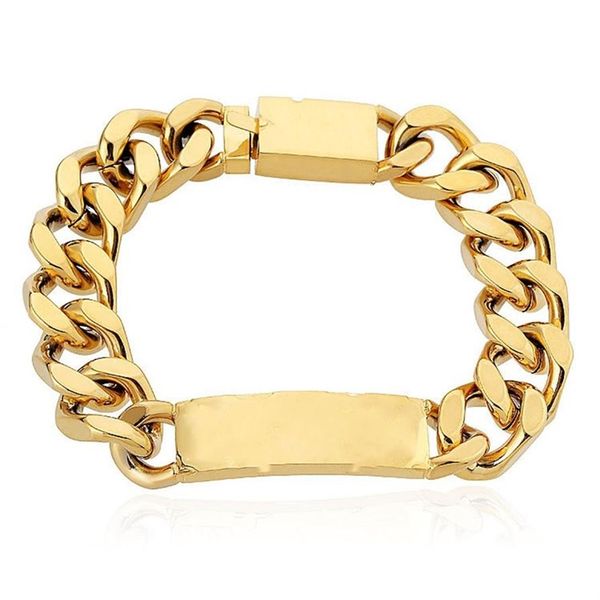 

designer silver love bracelet 20cm men women gold bracelets chain fashion personality hip hop h1219f, Golden;silver