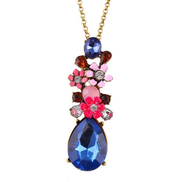 

pendant necklaces crystal diamond necklaces for women men bohemian rhinestone long charms chains drop delivery jewelry pendants dhyg9, Silver