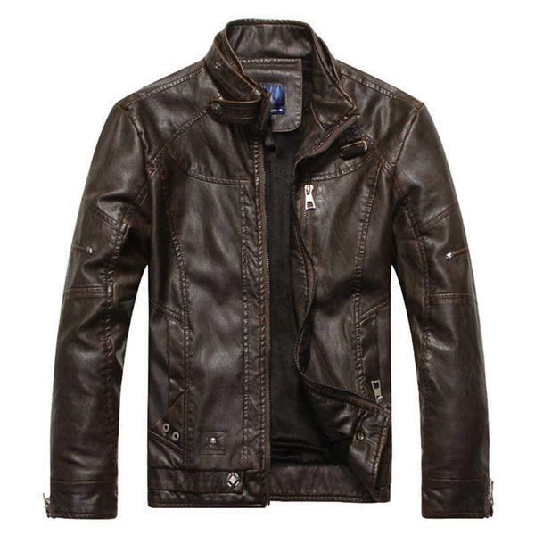 

fleece men motorcycle mens coat real leather keeps you warm, Black