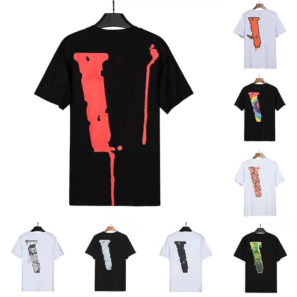 

fashion mens white snake t shirt famous designer t-shirt big v hip hop men women short sleeve, White;black
