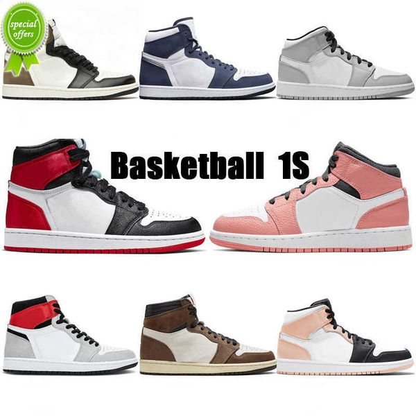 

2022 classic jumpman 1 men women 1s basketball shoes shattered obsidian twist bloodline royal toe mens trainer sport sneakers, Black