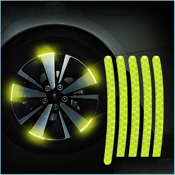 

other exterior accessories 20pcs car wheel hub tire rim reflective strips luminous sticker for night driving carstyling accessories dhzlg