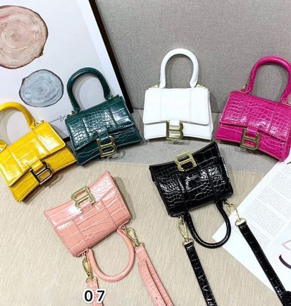 

summer girls handbag fashion crocodile grain handbags kids metal buckles messenger bag4189009, Black