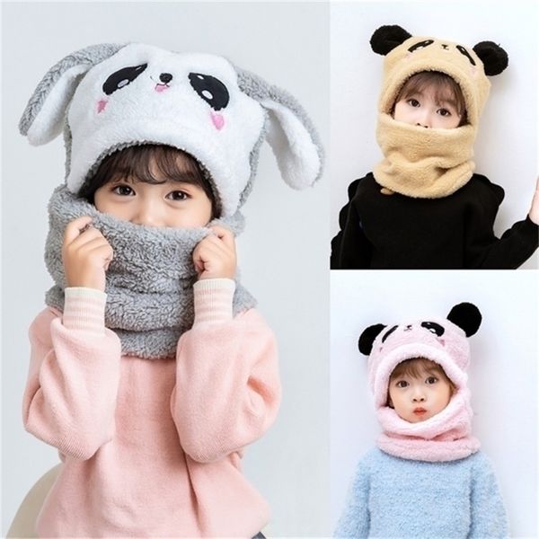 

caps hats beanieskull winter children hat plus fleece kids cartoon girls boys scarf thicken cap born pography baby stuff accessories 221107, Yellow
