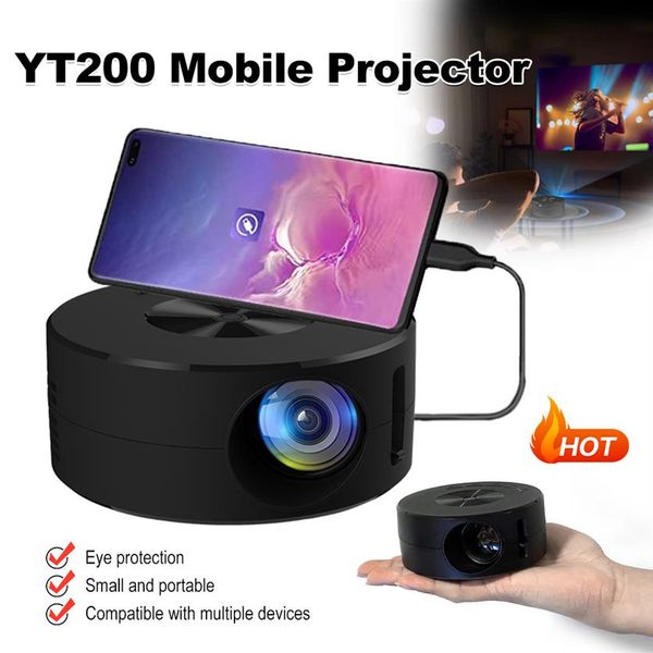 

theatre system 1080p mini portable led mobile video audio home media player cinema wired same screen projector for iphone android