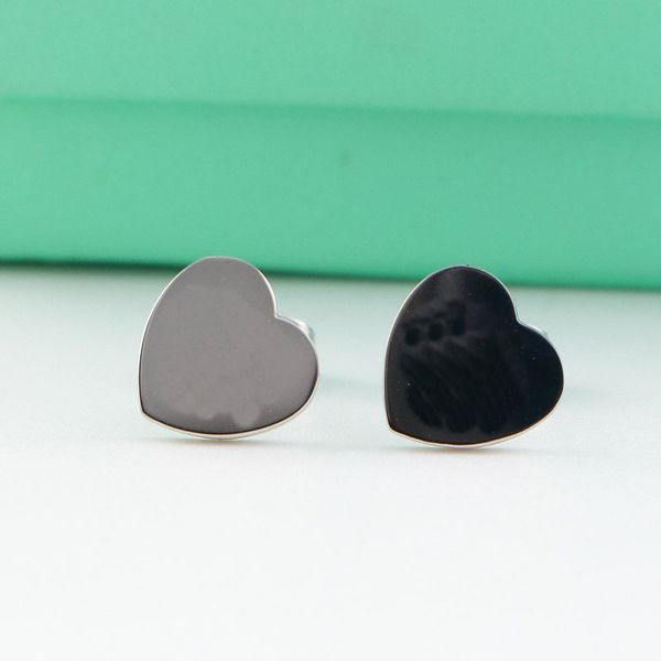 

stainless steel women designer stud high polished luxury style simple heart love couple earrings for lady party wedding hoop wholesale, Golden;silver