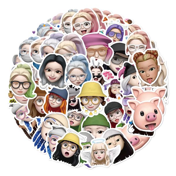 

55pcs/pack mixed skateboard stickers head portrait for car lapdecor ipad bicycle motorcycle helmet ps4 phone diy decals pvc guitar sticker