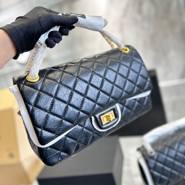 

fashion women gold and silver bag classic flap shoulder bag elephant grain leather quiet luxury designer crossbody vintage large capacity ve