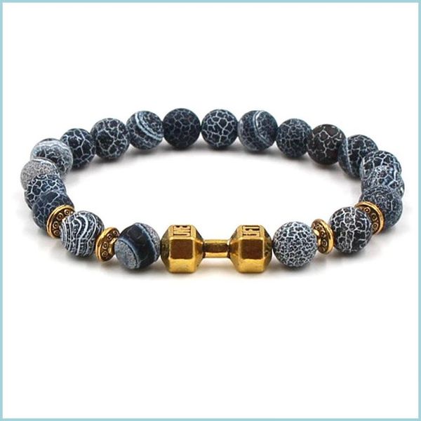 

charm bracelets natural stone bracelet gray weathering agates bead pseira mascina yoga chakra beaded bracelets drop delivery jewelry dhxxg, Golden;silver