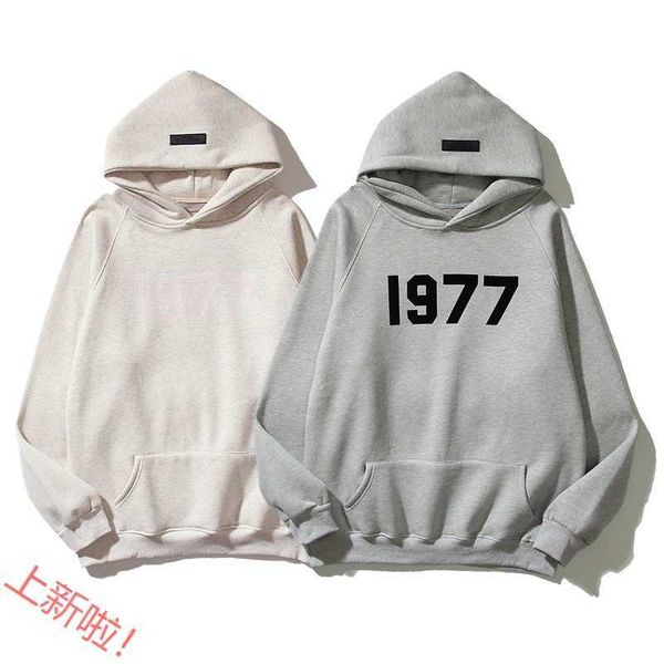

men's hoody fashion fog designer esenti autumn winter 2022 high street 1977 digital flocking printed hoodie loose sweatshirt oversize c, Black