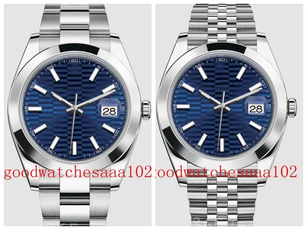 

2022 luxury new version men's fashion wristwatches 41mm blue dial blue luminescent 126334 126331 126300 automatic 2813 movement two ton, Slivery;brown