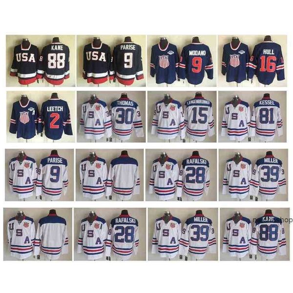 

hockey jerseys team usa white patrick kane zach parise jamie langenbrunner brian rafalski tim thomas ryan miller phil kessel brett hull ice, Black;red