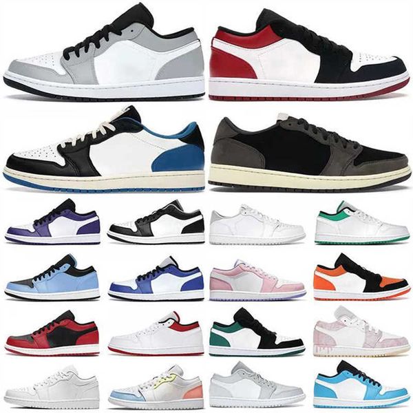 

jumpman 1 low 1s unc outdoor shoes university blue triple black light smoke grey panda lucky green cactus paris mens women sneakers