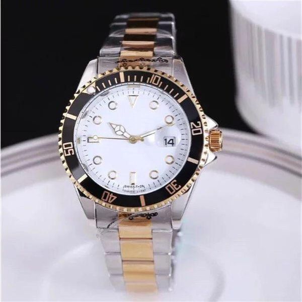 

2021 automatic date men gold watch luxury fashion men and women steel band quartz movement clock gold silver leisure wrist wat264c, Slivery;brown