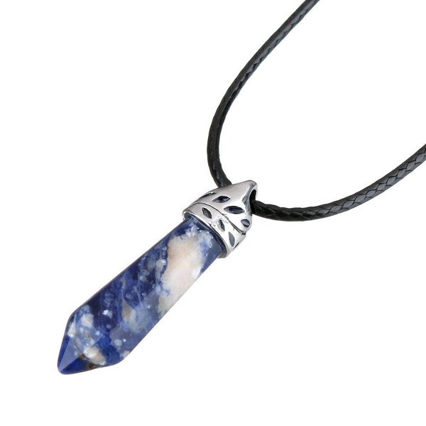 

pendant necklaces pretty stone necklace vintage natural for crystal quartz gem cord statement pendant leather necklaces drop deliver dhrou, Silver