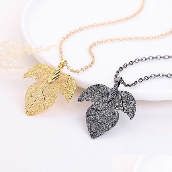 

pendant necklaces leaf necklace maxi jewelry sweater chokeres necklaces ladies girls special leaves pendants drop delivery dhqsp, Silver