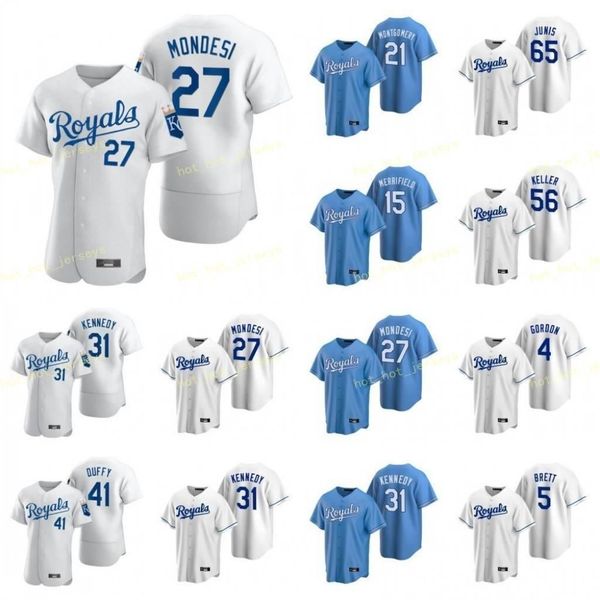 

custom college wear lopez nicky 8 baseball jersey lovelady richard 55 merrifield whit 15 minor mike 23 mondesi adalberto 27 custom men kids, Black