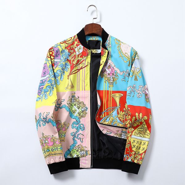 

famous men's baseball jacket slim letter stripe print zip uniform fashion pilot warm clothes size m-3x#55, Black;brown
