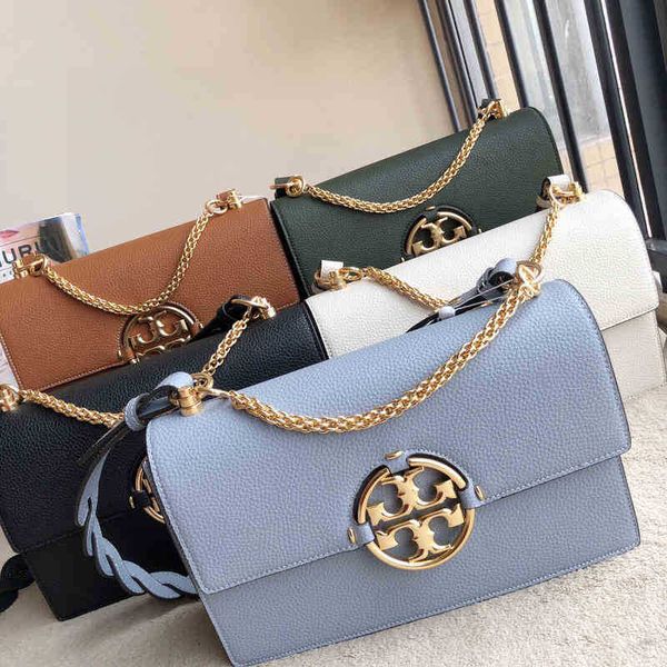 

bags designer luxury torysburchs leather 2022 miller women's bag litchi pattern single shoulder messenger woven strap