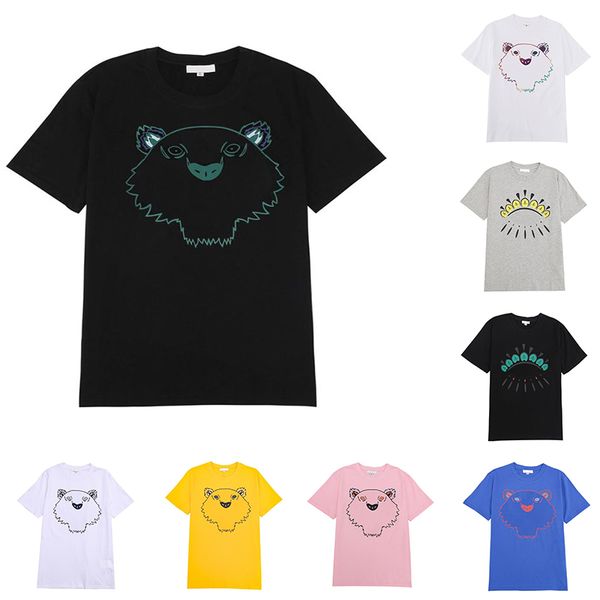 

designer men's t-shirts women tees summer short sleeve with tiger printed hiphop styles streetwear t shirt asian size s-2xl, White;black
