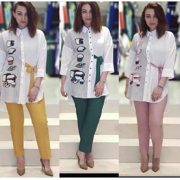 

women's two piece pants tilapia patchwork ol style women autumn pieces suit solid casual breasted outfti african dashiki sets, White