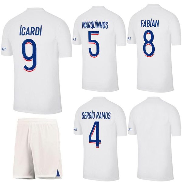 

22 23 mbappe soccer jerseys hakimi sergio ramos maillots football shirt men kids kit set wijnaldum vitinha n.mendes uniform sets enfants mai, Black;blue