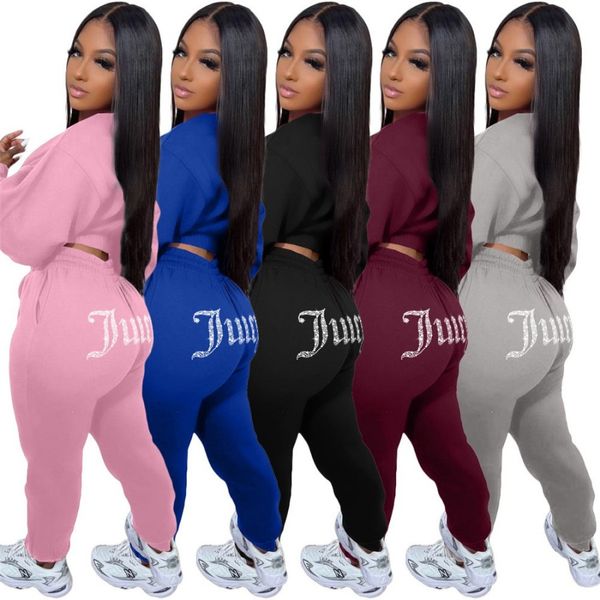 

2022 designer brand women tracksuits jogging suits pullover sweatshirt pants two piece sets long sleeve sweatsuits drilling sport outfits ca, Gray