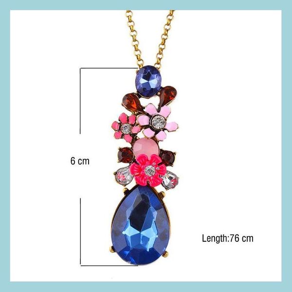 

pendant necklaces necklaces pendants crystal diamond beautifly bohemian rhinestone long charms chains drop delivery jewelry dhohl, Silver