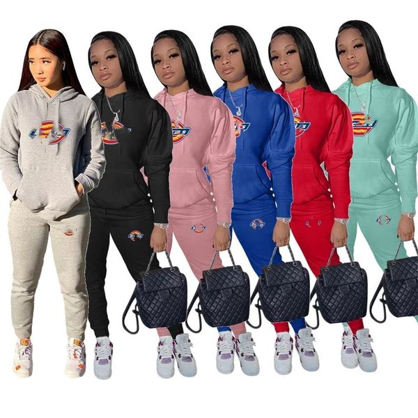 

2022 jogging suits designer brand women tracksuits hoodies pants 2 piece sets long sleeve sweatsuits print outfits sportswear casual streetw, Gray