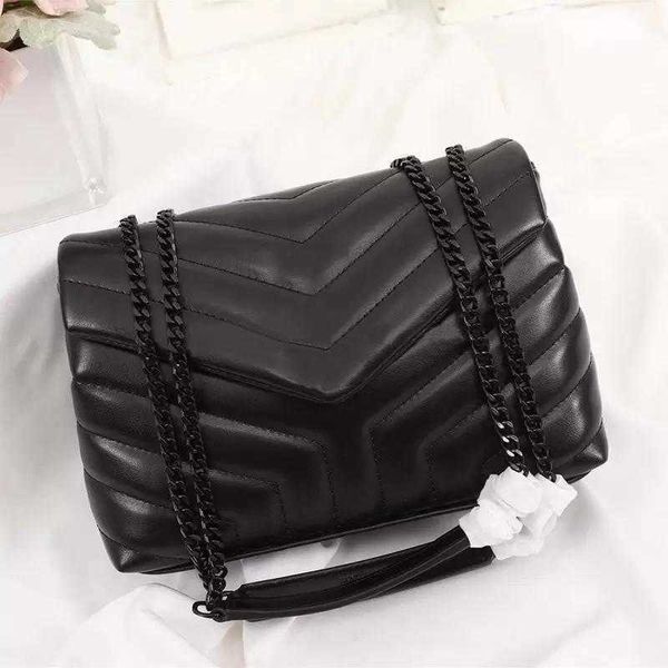 

designer classic handbag shoulder bag luxurious bags loulou women's black leather large-capacity chain shoulder bag quilted messenger h