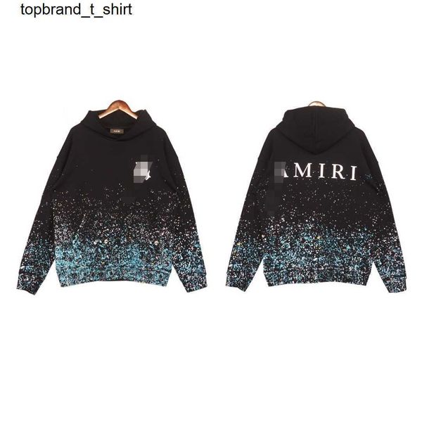 

men's hoodies designer sweatshirts winter new amirs speckled starry printed letters fashion streetwear hoodie, Black