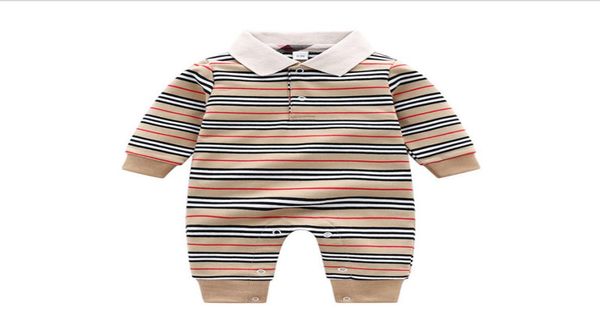 

kids clothing baby boy girl jumpsuits rompers onepiece long sleeve 100 cotton clothes 12 years old striped lapel knitting2076353, Blue