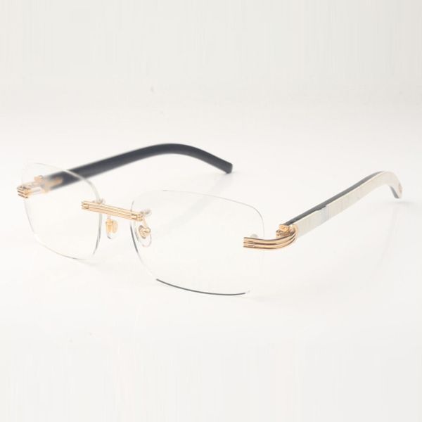 

buffs glasses frames 0286 with natural hybrid buffalo horns sticks and 56mm clear lenses 0286o, Silver