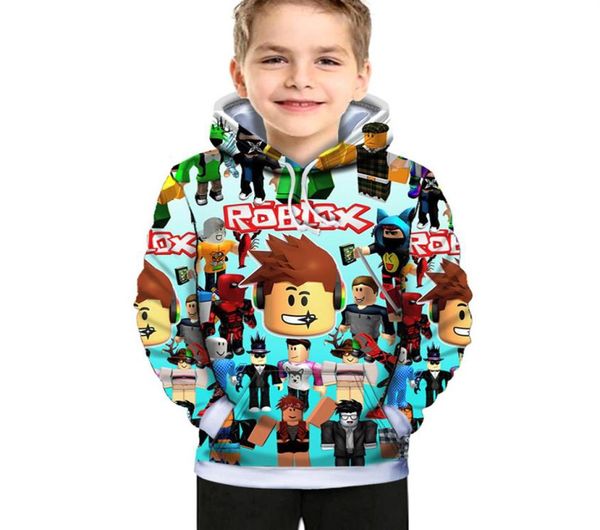 

children039s cartoon hoodie roblox fashion 3d digital spring and autumn cotton printing popular boys and girls039 coat kids26662157, Black